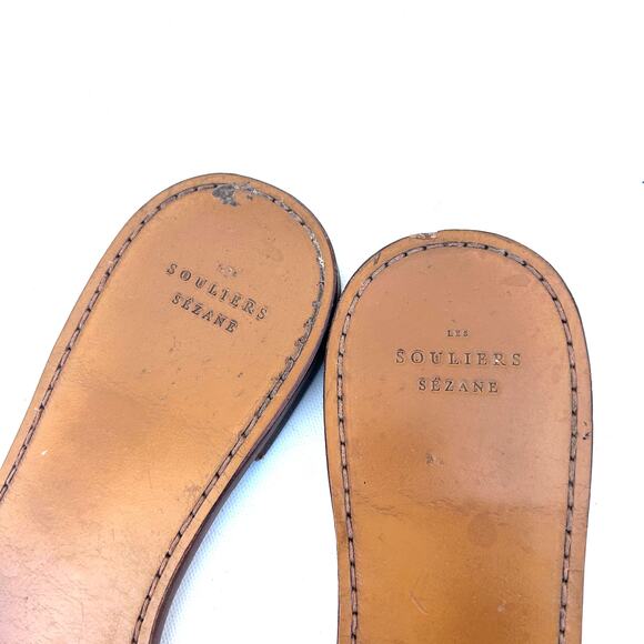 Sezane Heloise Low Mule Flats Leather Brown Sandals Natural Heritage 9 - Picture 10 of 11